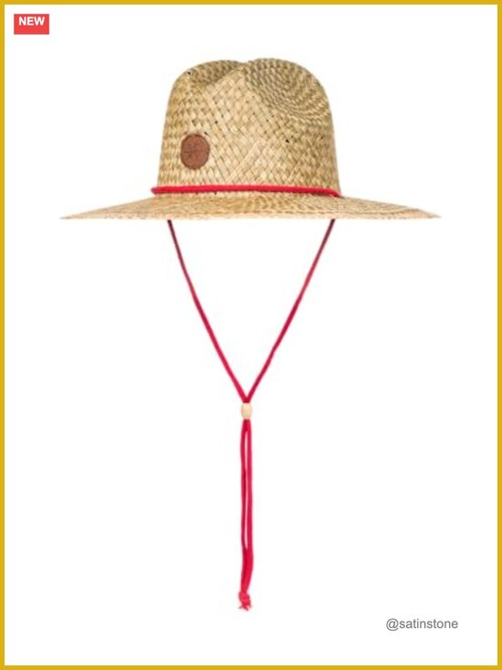Wide Brim Straw Sun Hat with Adjustable Chin Cord